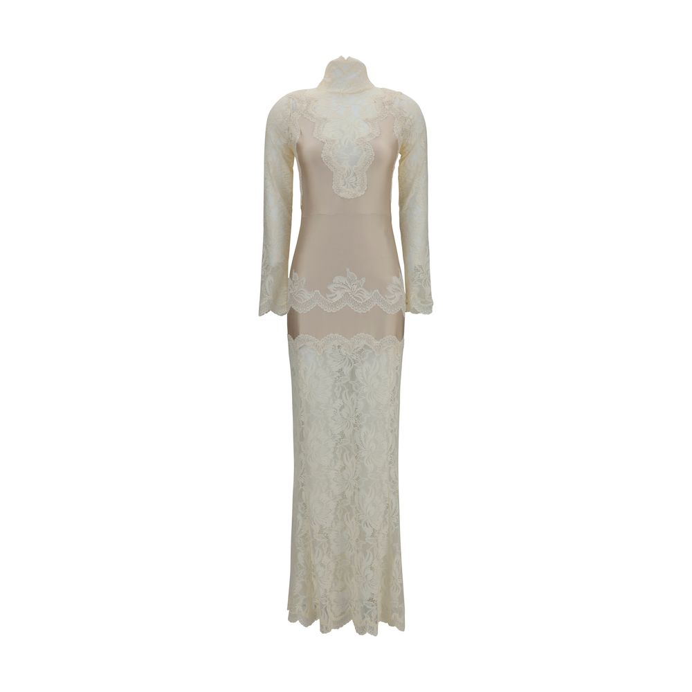 Rabanne Beige Polyamide Long Dress Rabanne
