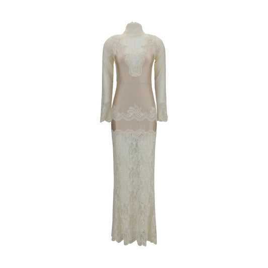 Rabanne Beige Polyamide Long Dress Rabanne