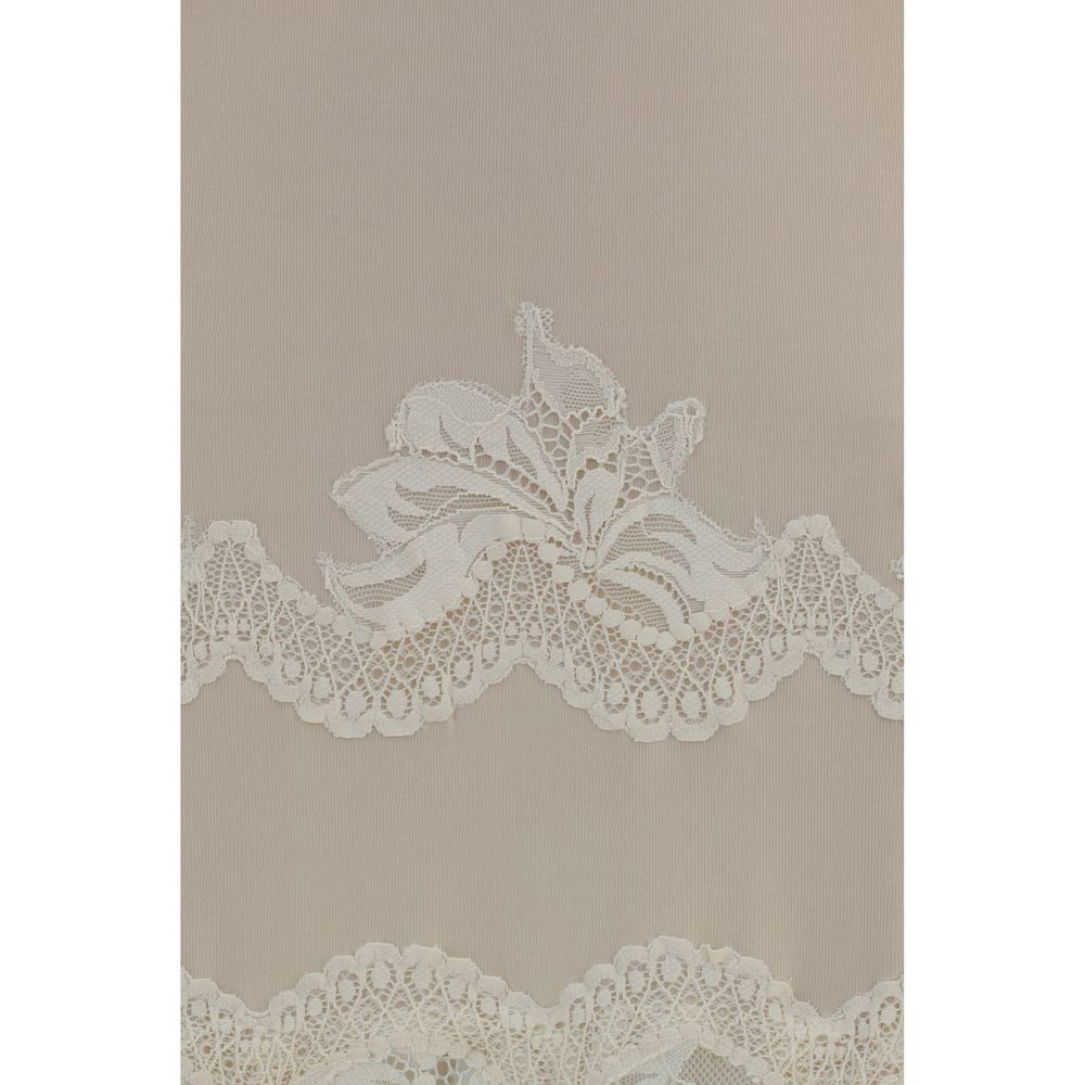 Rabanne Beige Polyamide Long Dress Rabanne
