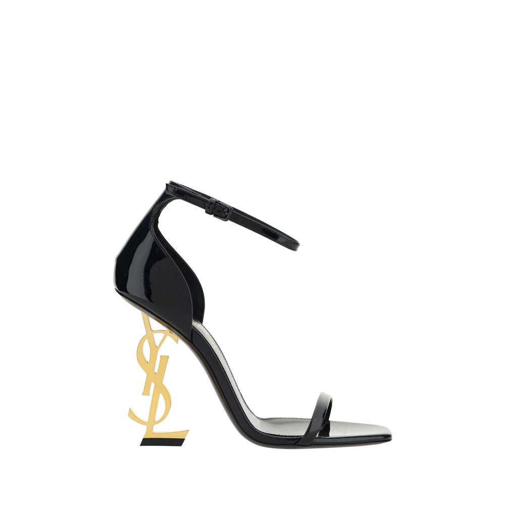 Saint Laurent Black Calf Leather Bos Taurus Stiletto Heel Sandals Saint Laurent