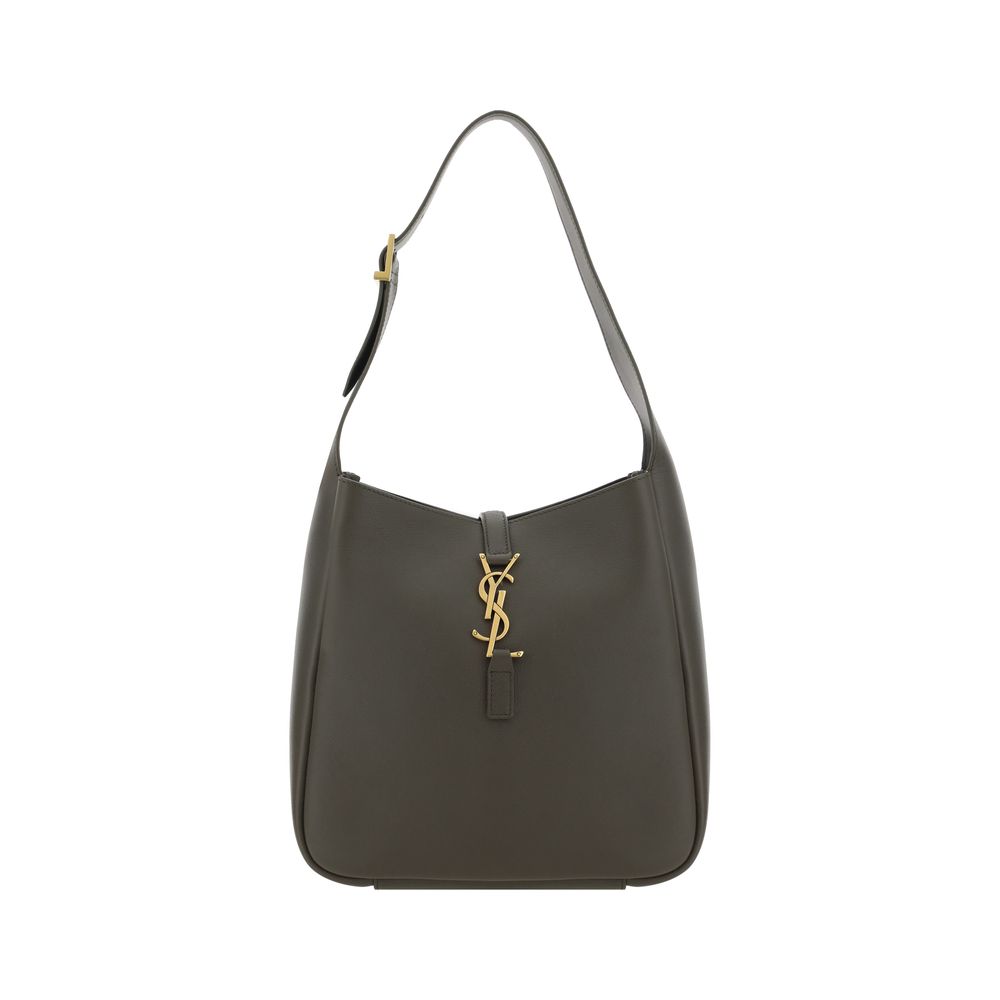 Saint Laurent Bicolor Calf Leather Bos Taurus Shoulder Bag with sleek design and contrasting color accents.