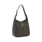 Saint Laurent Bicolor Calf Leather Bos Taurus Shoulder Bag with sleek design and leather straps in black and tan.