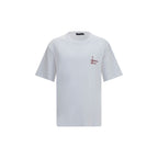 White cotton T-shirt by Dolce & Gabbana, featuring a classic fit and subtle branding, displayed flat on a white background.