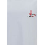 White cotton T-shirt by Dolce & Gabbana with a classic fit, featuring subtle branding and a clean, simple design.