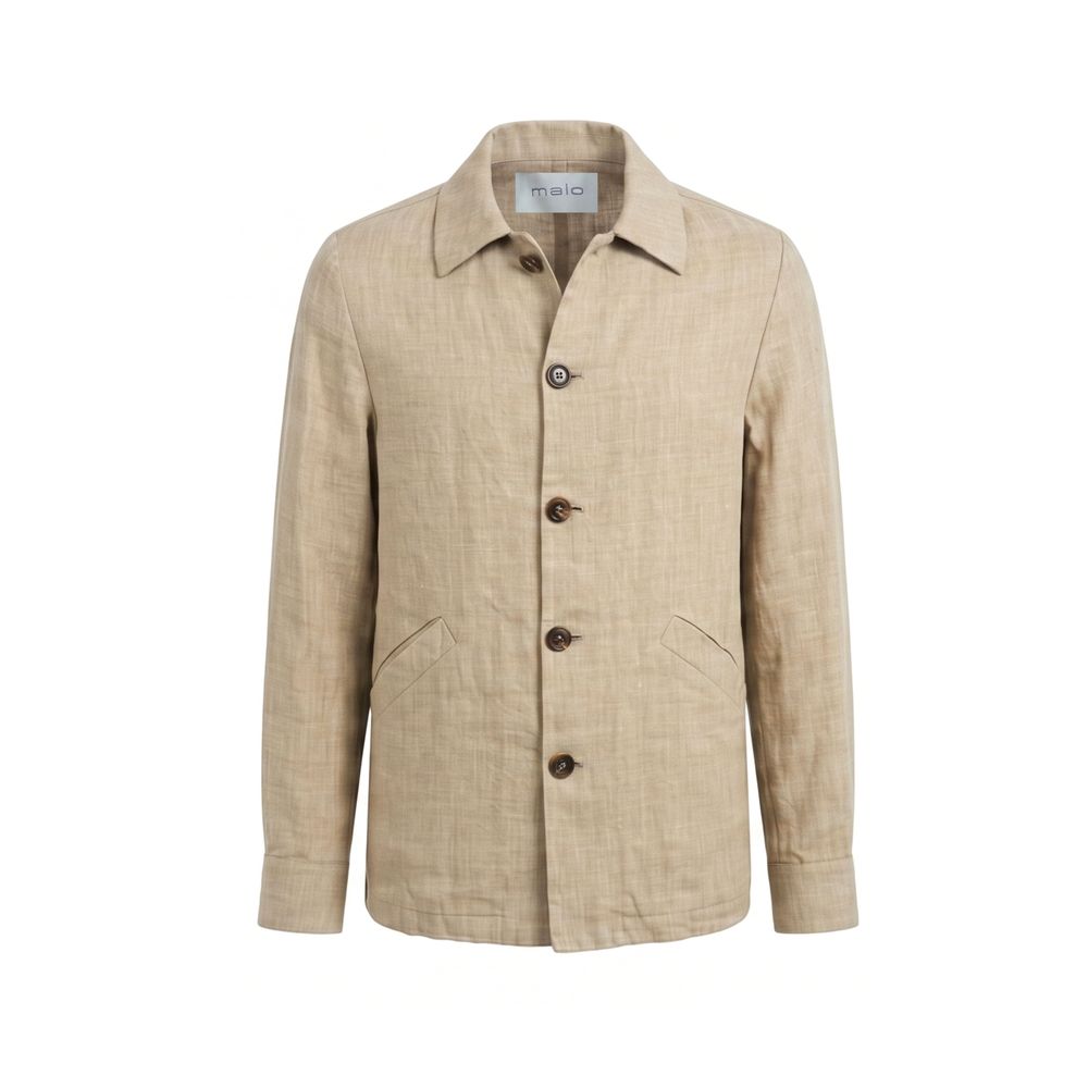 Malo Beige Linen Men Jacket Malo