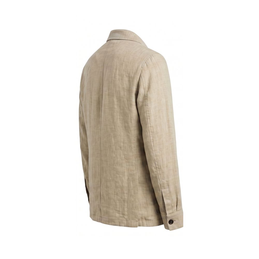 Malo Beige Linen Men Jacket Malo