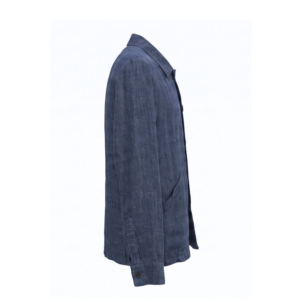 Malo Blue Linen Men's Jacket Malo