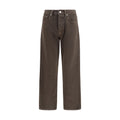 Sunflower brown cotton relaxed fit jeans with classic five-pocket design and casual style, suitable for everyday wear.