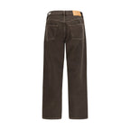 Sunflower brown cotton relaxed fit jeans with front pockets and a casual style, displayed on a neutral background.