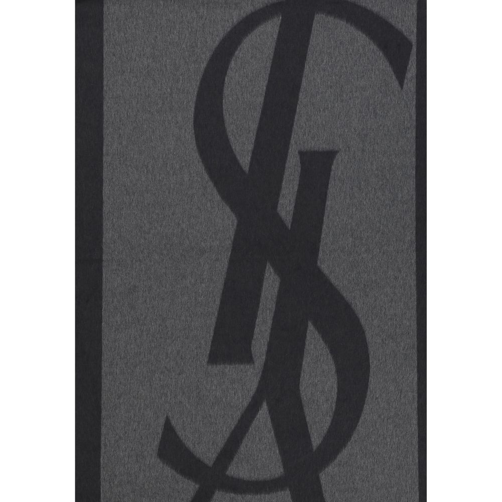 Saint Laurent Gray Silk Scarf - Eljoys Fashion 