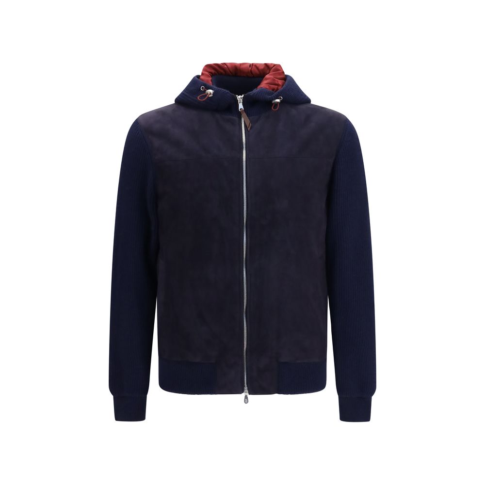 Brunello Cucinelli Blue Wool Oves Aries Full-Length Jacket