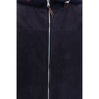 Brunello Cucinelli Blue Wool Oves Aries Full-Length Jacket