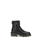 Valentino Garavani Black Calf Leather Bos Taurus Ankle Boots