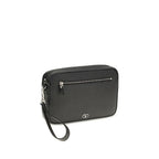 Black Valentino Garavani Bos Taurus handbag made of calf leather, featuring a sleek design and elegant craftsmanship.