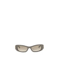 Balenciaga brown acetate sunglasses with rounded frames and dark tinted lenses, stylish and fashionable eyewear.