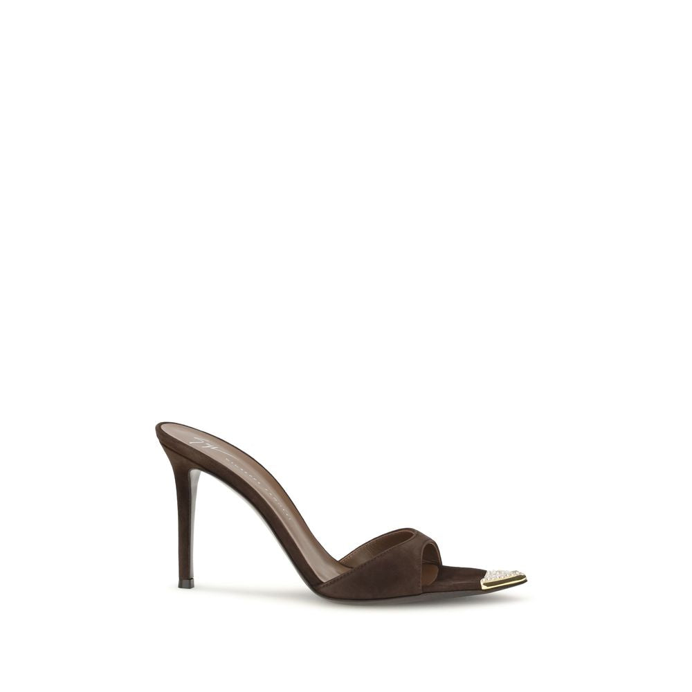 Giuseppe Zanotti Brown Calf Leather Bos Taurus Stiletto Heel Sandals Giuseppe Zanotti