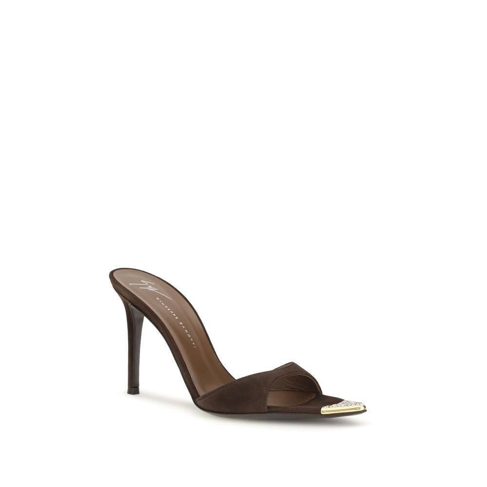 Giuseppe Zanotti Brown Calf Leather Bos Taurus Stiletto Heel Sandals Giuseppe Zanotti
