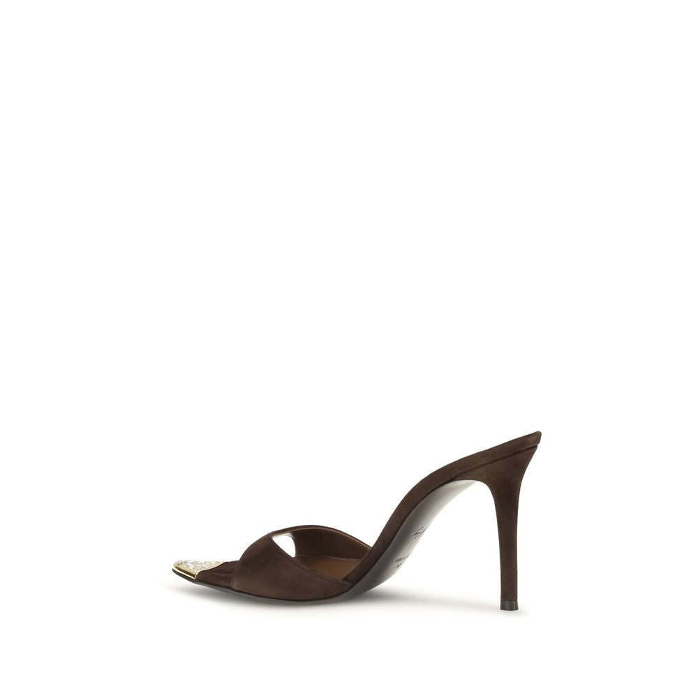 Giuseppe Zanotti Brown Calf Leather Bos Taurus Stiletto Heel Sandals Giuseppe Zanotti