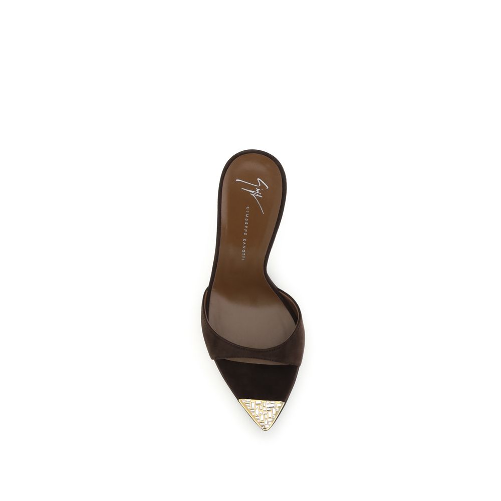 Giuseppe Zanotti Brown Calf Leather Bos Taurus Stiletto Heel Sandals Giuseppe Zanotti