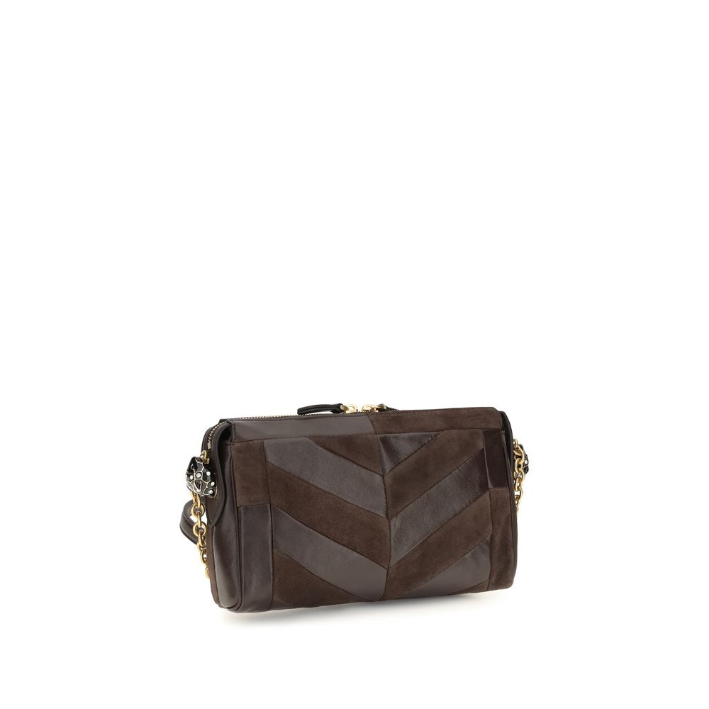 Valentino Garavani Brown Calf Leather Bos Taurus Shoulder Bag Valentino Garavani