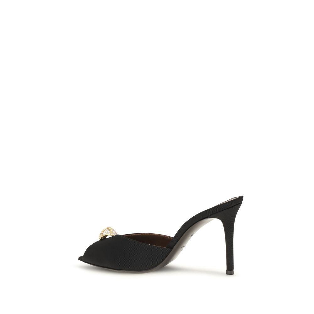 Giuseppe Zanotti Black Calf Leather Bos Taurus Stiletto Heel Sandals Giuseppe Zanotti