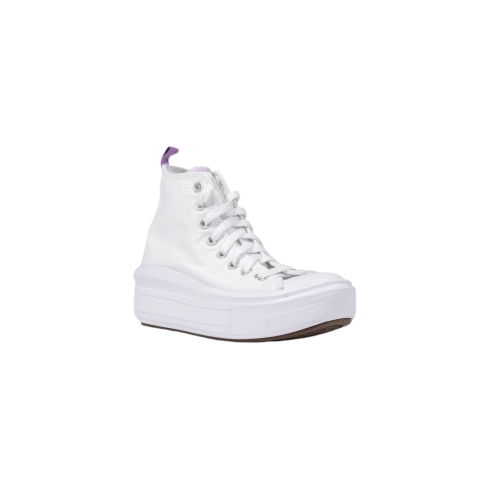 Converse White Fabric Platform Sneakers Converse