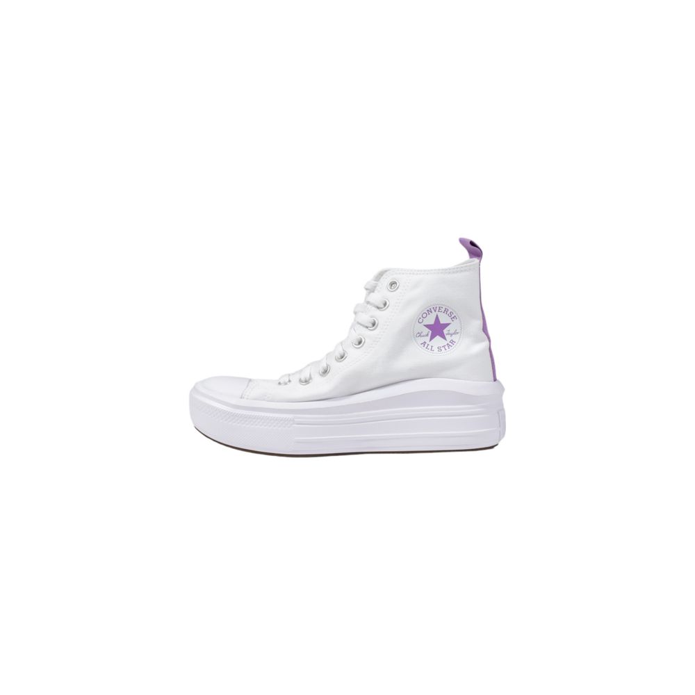 Converse White Fabric Platform Sneakers Converse