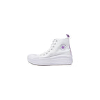 Converse White Fabric Platform Sneakers