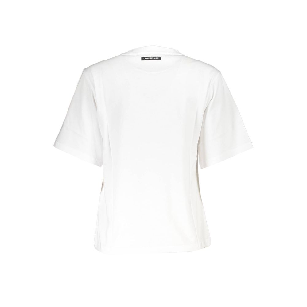 Cavalli Class Bianco Cotton Women's T-Shirt Cavalli Class