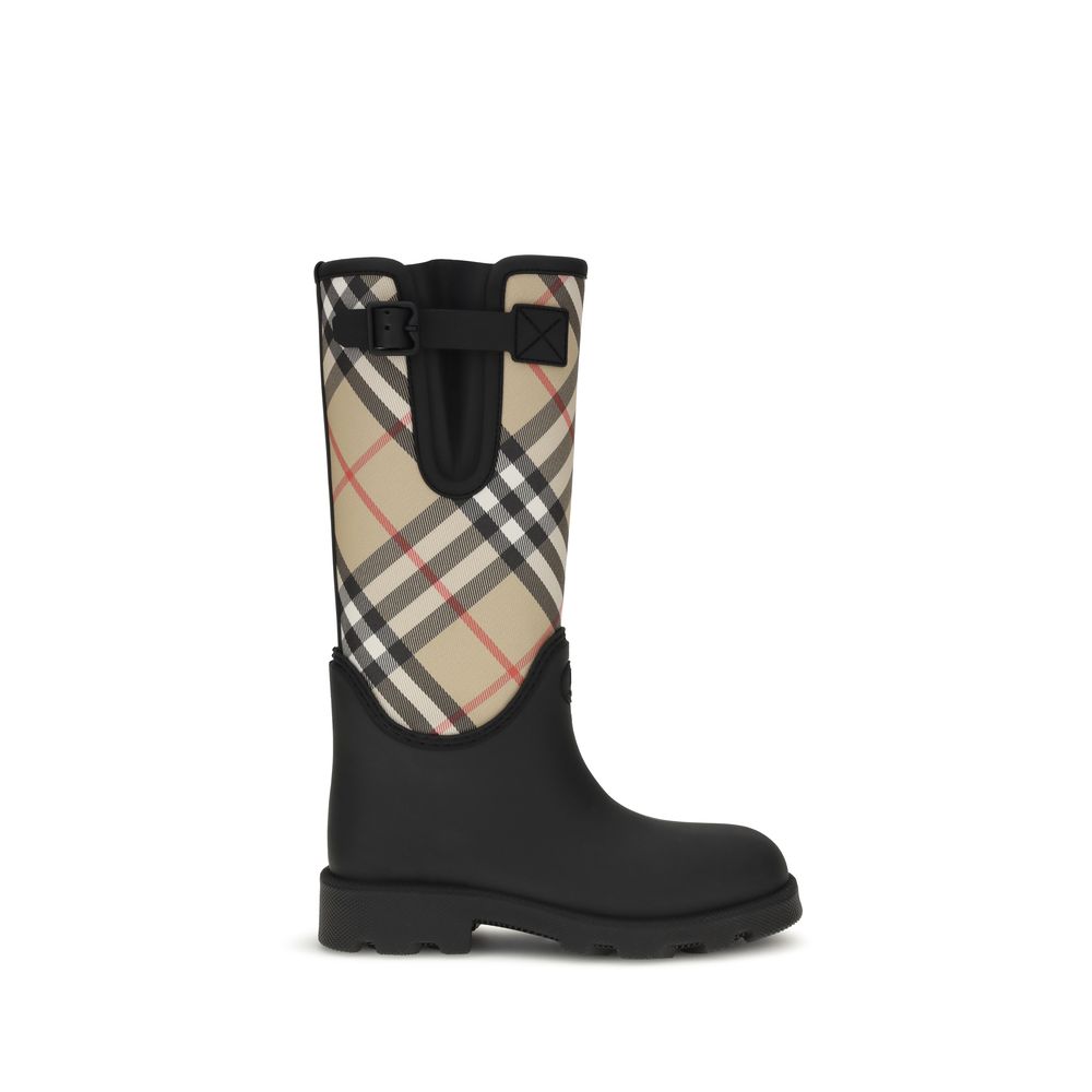 Burberry Black Rubber Rain Boots Burberry