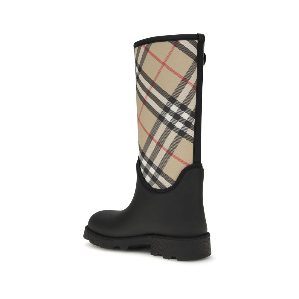Burberry Black Rubber Rain Boots Burberry