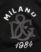 Dolce & Gabbana Black Cotton Milano1984 Print Hoodie Sweater