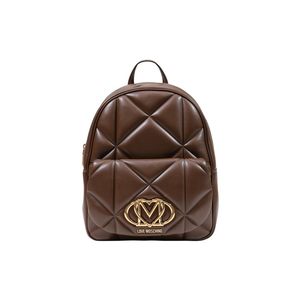 Love Moschino Brown Polyethylene Backpack Love Moschino