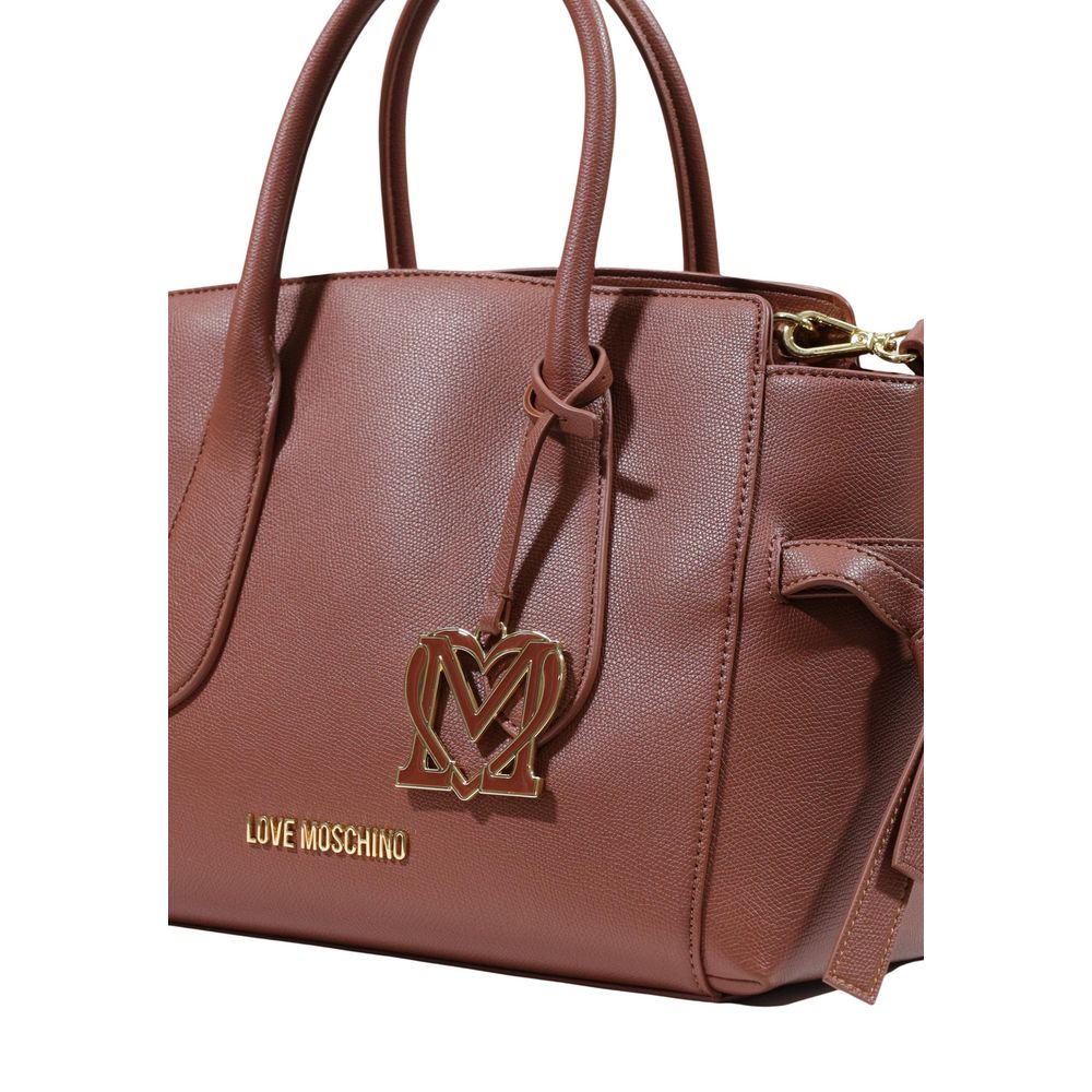 Love Moschino Brown Polyethylene Handbag Love Moschino
