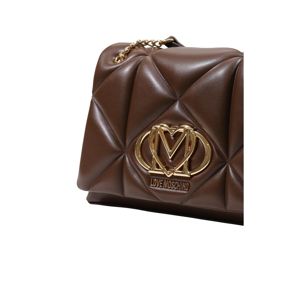 Love Moschino Brown Polyethylene Handbag Love Moschino