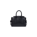 Love Moschino black polyethylene handbag with structured design and silver hardware, featuring the brand logo on the front.
