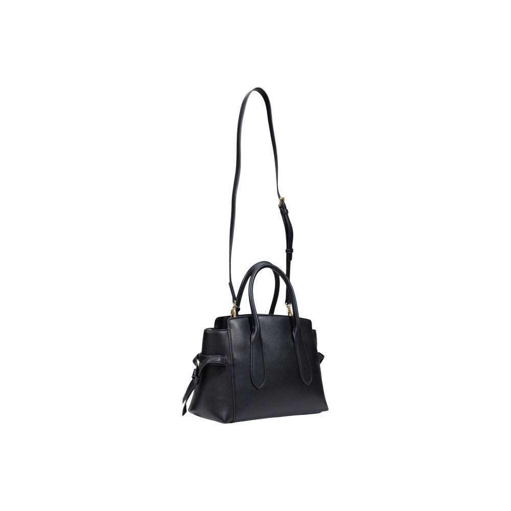 Black Love Moschino polyethylene handbag with logo detail and sleek design, perfect for stylish everyday use.