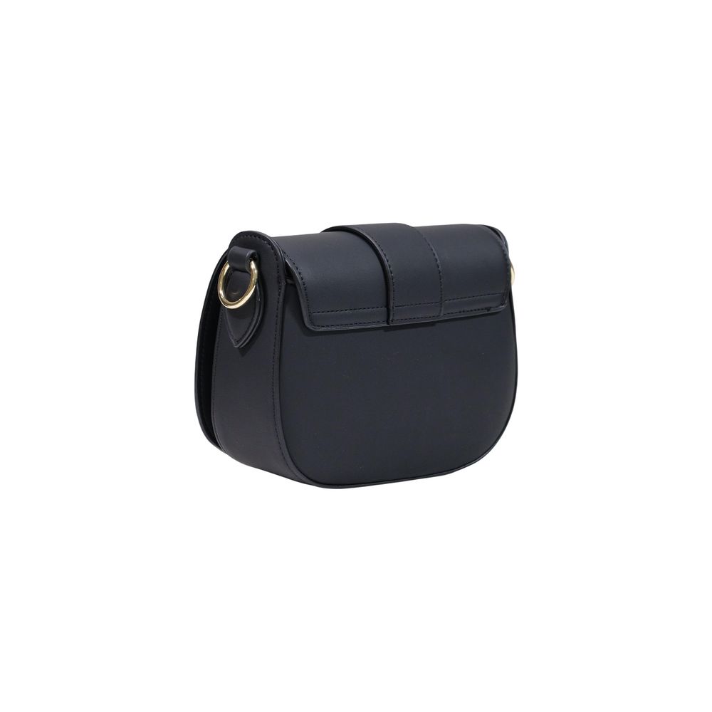 Love Moschino black polyethylene handbag with bold logo design and structured shape, stylish accessory for casual or evening wear.