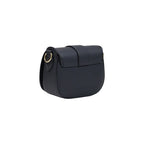 Love Moschino black polyethylene handbag with bold logo design and structured shape, stylish accessory for casual or evening wear.