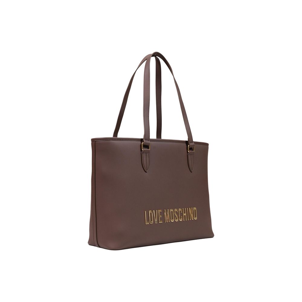 Love Moschino Brown Polyethylene Handbag Love Moschino