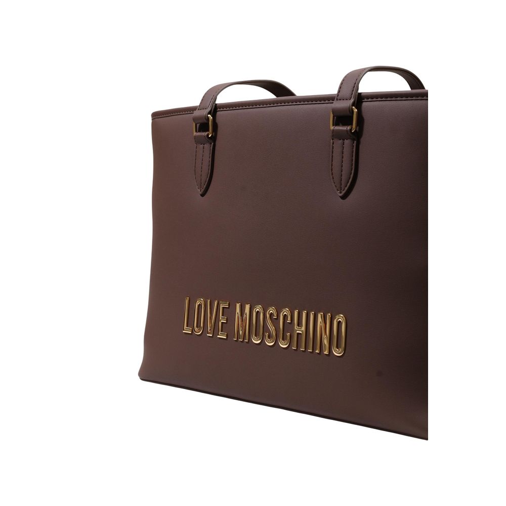 Love Moschino Brown Polyethylene Handbag Love Moschino
