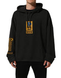 Dolce & Gabbana Black Cotton Logo Hooded Oversize Sweater - Eljoys Fashion 