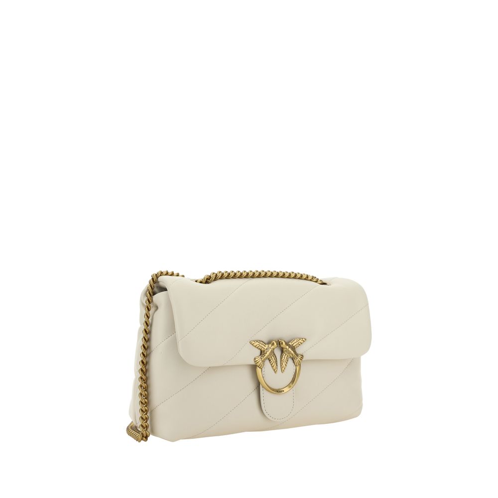 PINKO White Calf Leather Bos Taurus Shoulder Bag PINKO