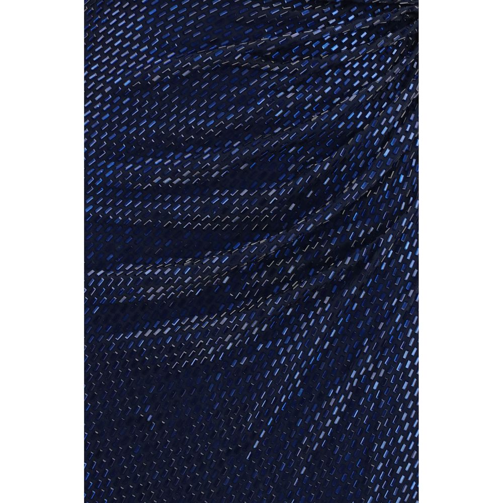 Self-Portrait Blue Polyester Cocktail Dress Self-Portrait