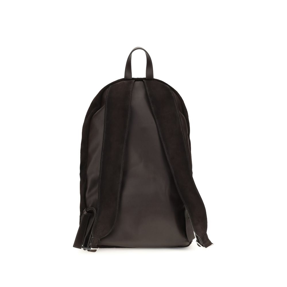 Santoni Brown Calf Leather Bos Taurus Backpack Santoni