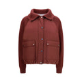 Brunello Cucinelli Bordeaux Polyester Full-Length Jacket Brunello Cucinelli