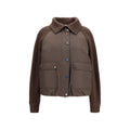 Brunello Cucinelli Brown Polyester Full-Length Jacket Brunello Cucinelli