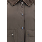 Brunello Cucinelli Brown Polyester Full-Length Jacket Brunello Cucinelli
