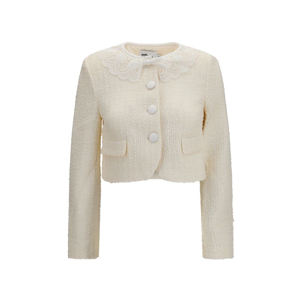 Self-Portrait Beige Polyester Full-Length Jacket Self-Portrait