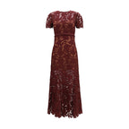 Self-Portrait Bordeaux Polyester Cocktail Dress
